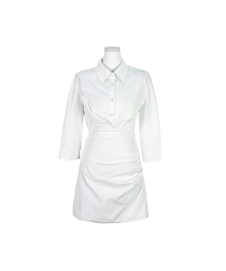 ホワイトシャツミニワンピース