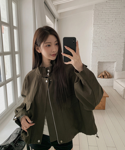 ハイネッククロップドジャケット KHAKI