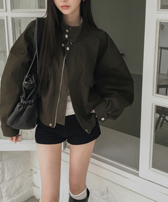 ハイネッククロップドジャケット KHAKI