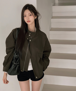 ハイネッククロップドジャケット KHAKI