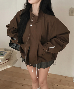 ハイネッククロップドジャケット BROWN