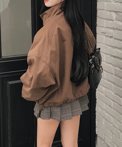 ハイネッククロップドジャケット BROWN