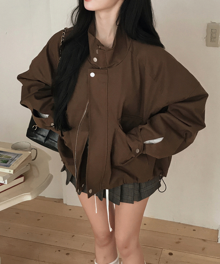 ハイネッククロップドジャケット BROWN