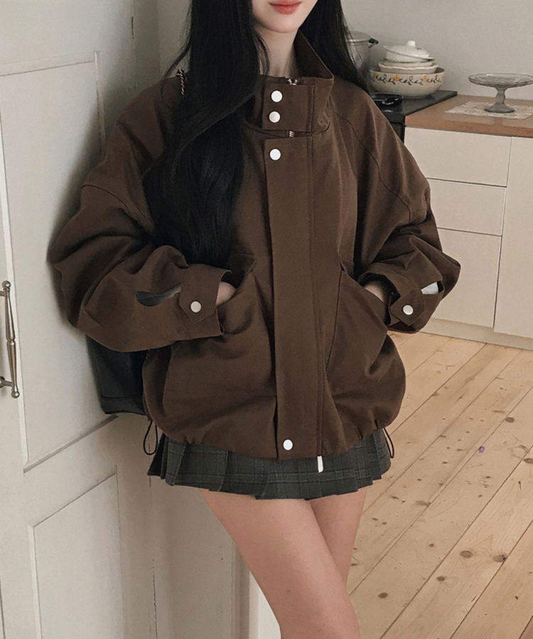 ハイネッククロップドジャケット BROWN