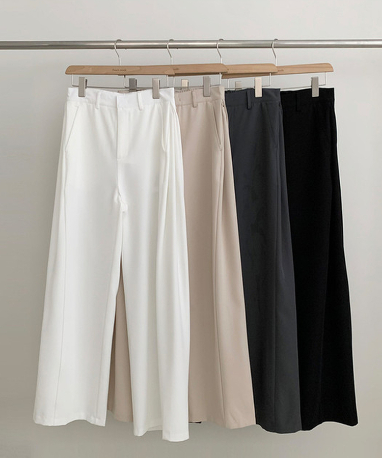 【丈別】ピンタックワイドスラックスパンツ