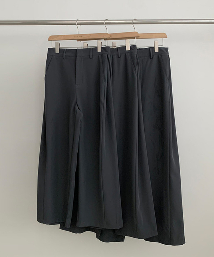 【丈別】ピンタックワイドスラックスパンツ