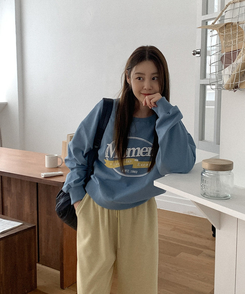 コットンプリントスウェット SKY BLUE