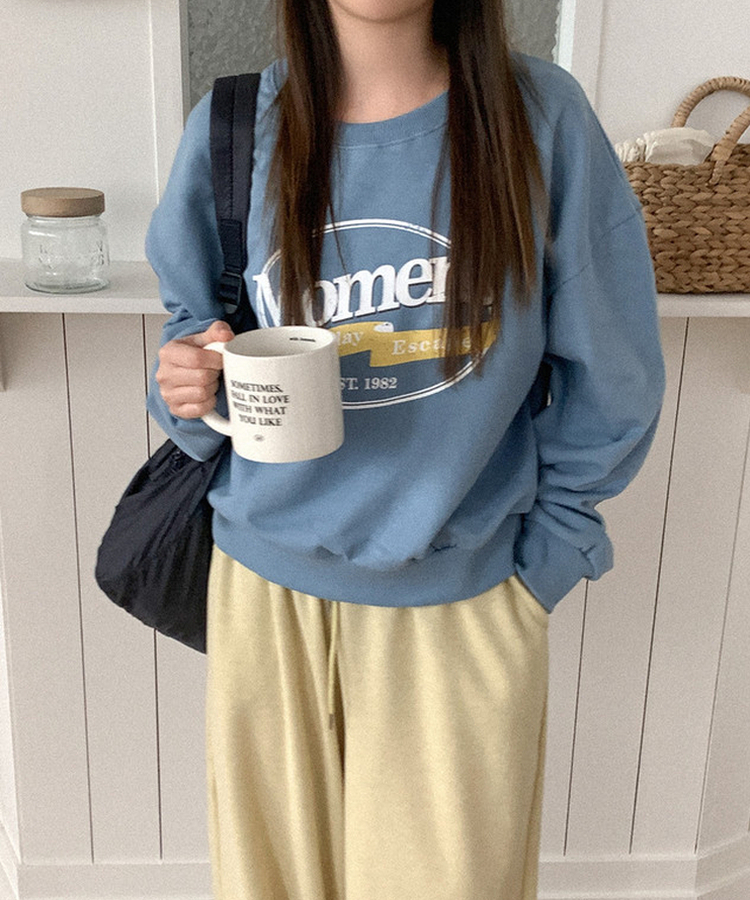 コットンプリントスウェット SKY BLUE