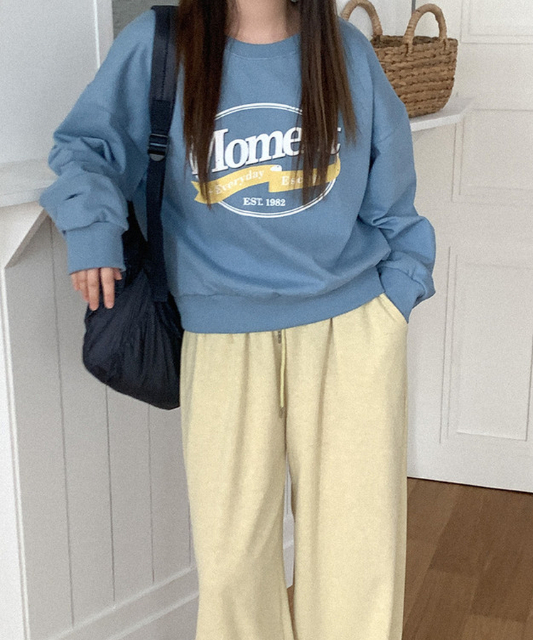 コットンプリントスウェット SKY BLUE