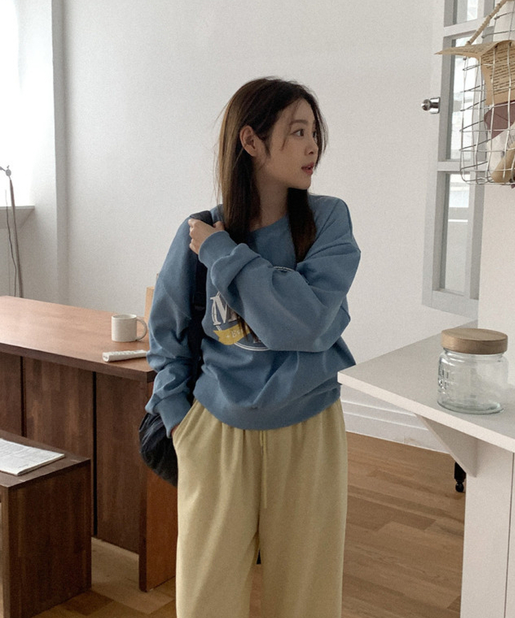 コットンプリントスウェット SKY BLUE