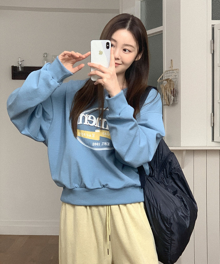 コットンプリントスウェット SKY BLUE