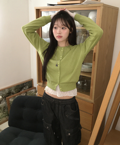 レースレイヤード長袖トップス WHITE