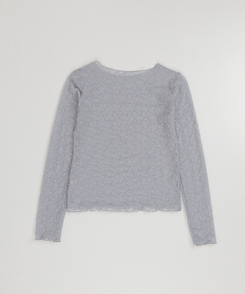 レースレイヤード長袖トップス