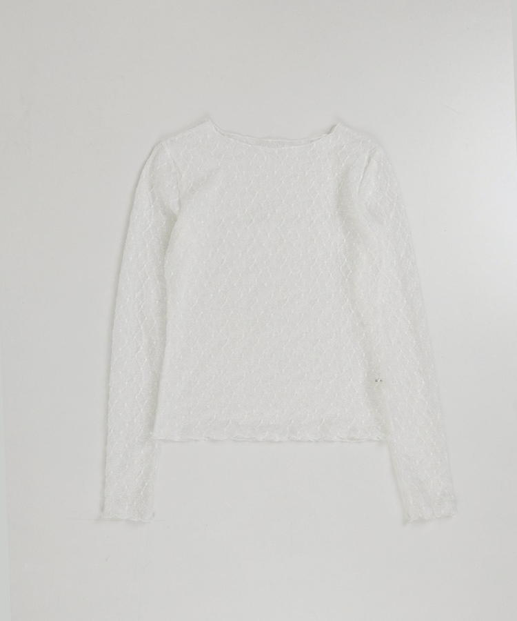 レースレイヤード長袖トップス