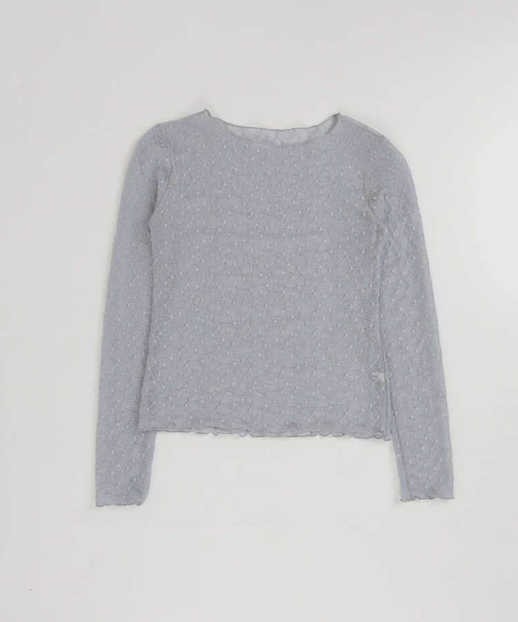 レースレイヤード長袖トップス
