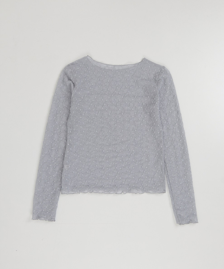 レースレイヤード長袖トップス