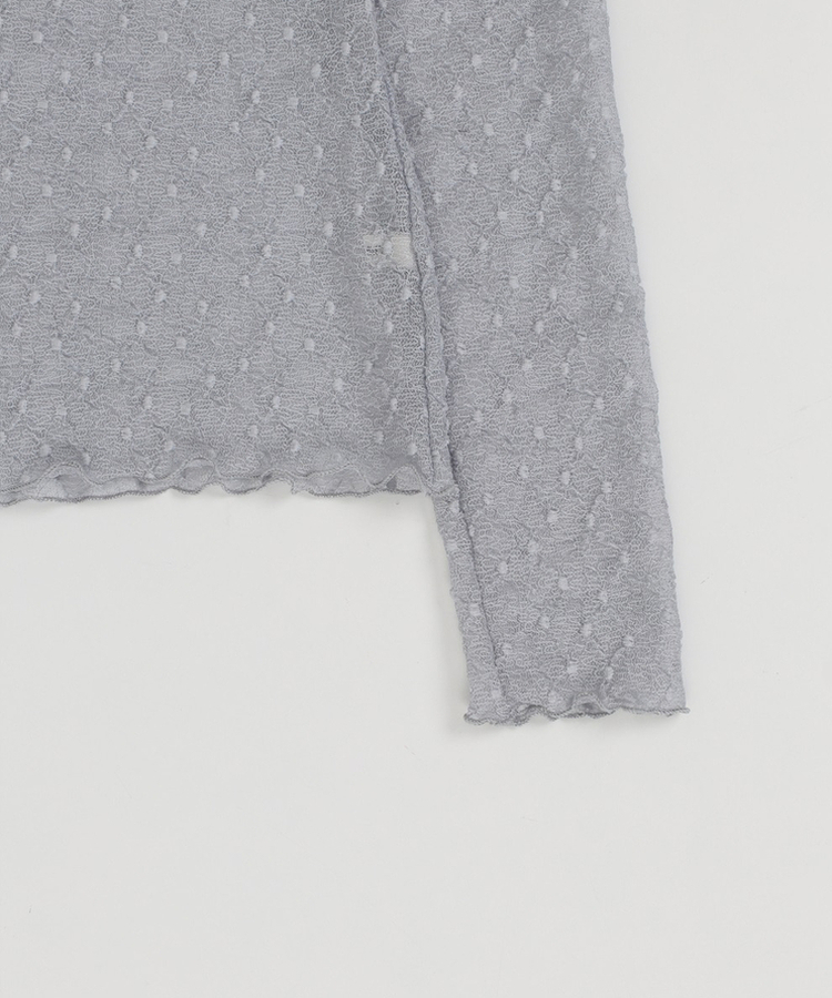 レースレイヤード長袖トップス