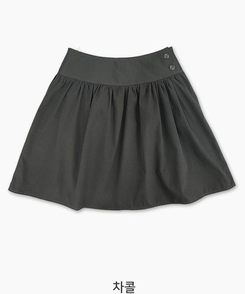 サイドボタンフレアミディスカート