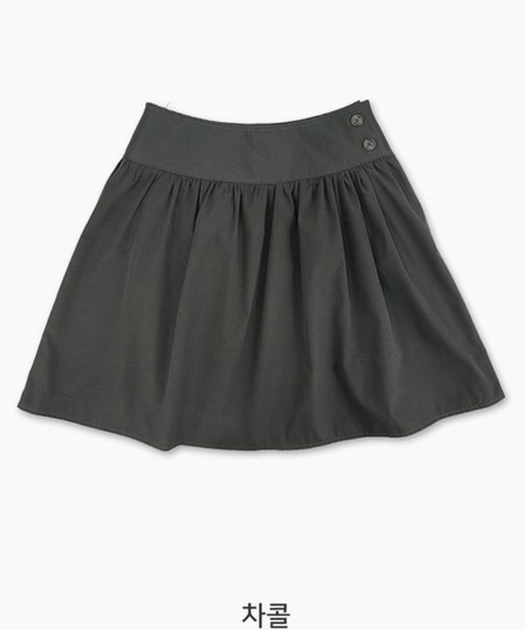 サイドボタンフレアミディスカート