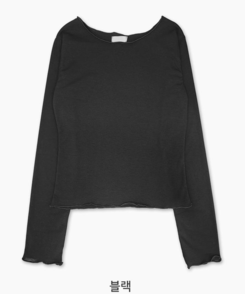 ボートネックウェーブ長袖Tシャツ