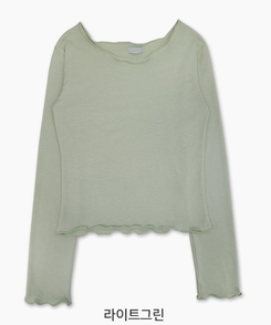 ボートネックウェーブ長袖Tシャツ