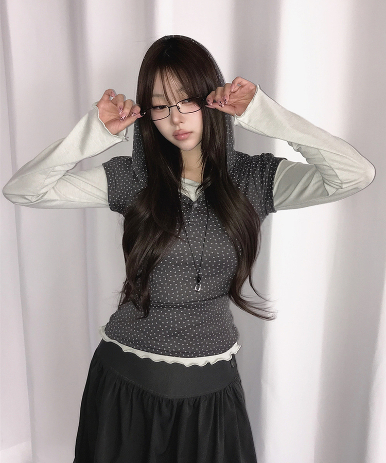 ボートネックウェーブ長袖Tシャツ LIGHT GREEN