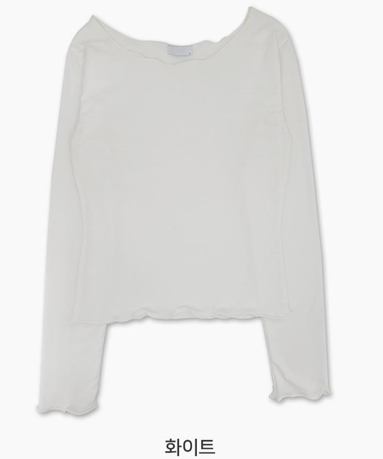 ボートネックウェーブ長袖Tシャツ