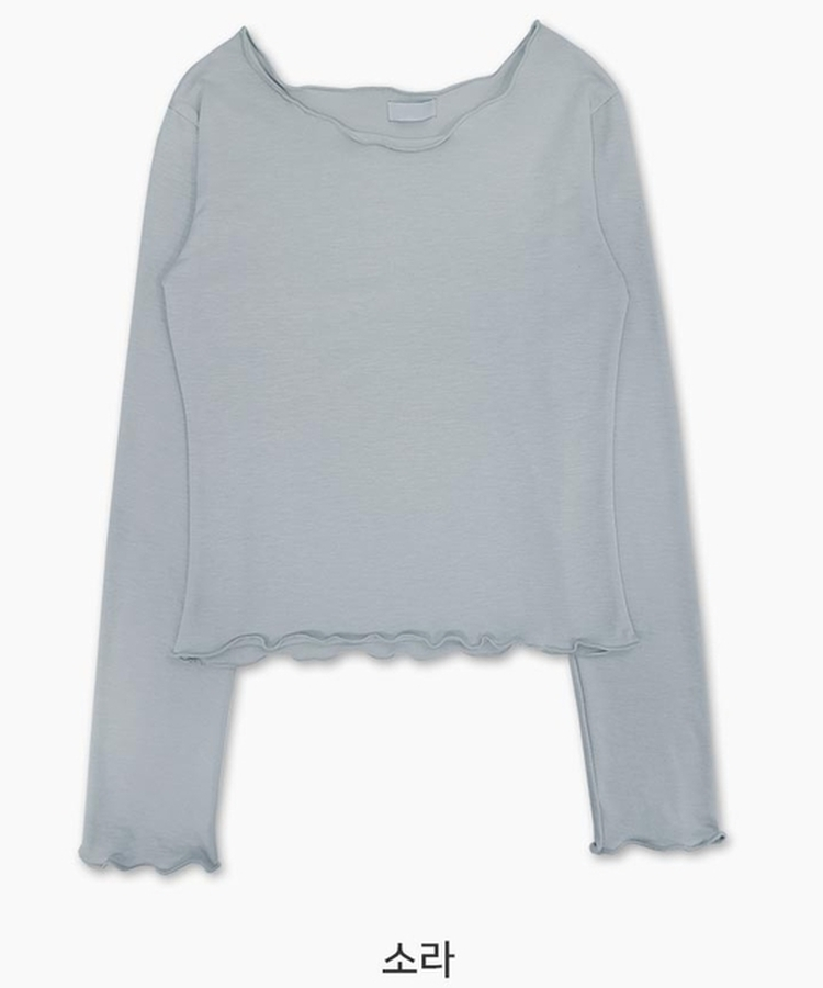 ボートネックウェーブ長袖Tシャツ