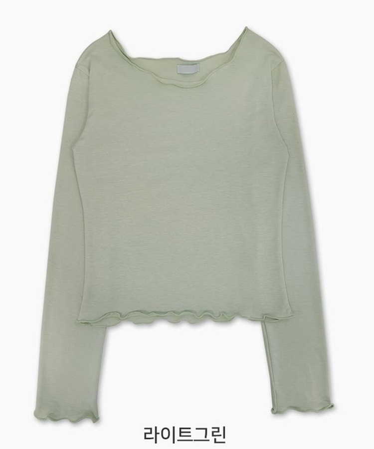 ボートネックウェーブ長袖Tシャツ