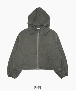 ウォッシュフードジップアップ(6color)