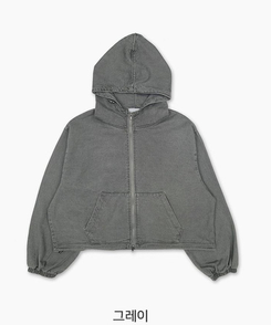 ウォッシュフードジップアップ(6color)