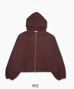 ウォッシュフードジップアップ(6color)