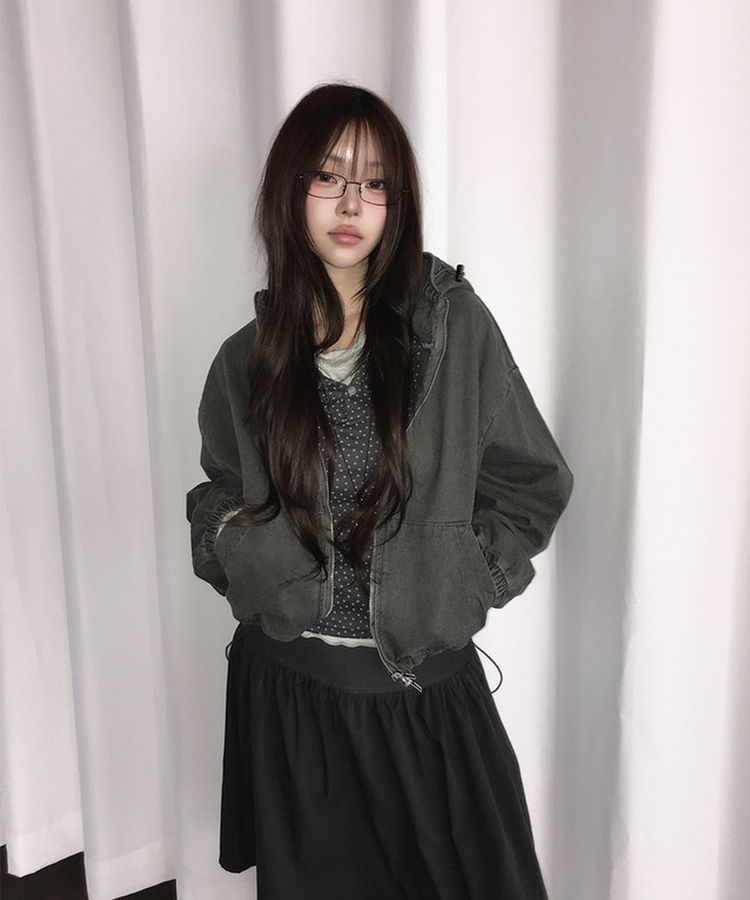 ウォッシュフードジップアップ(6color) KHAKI