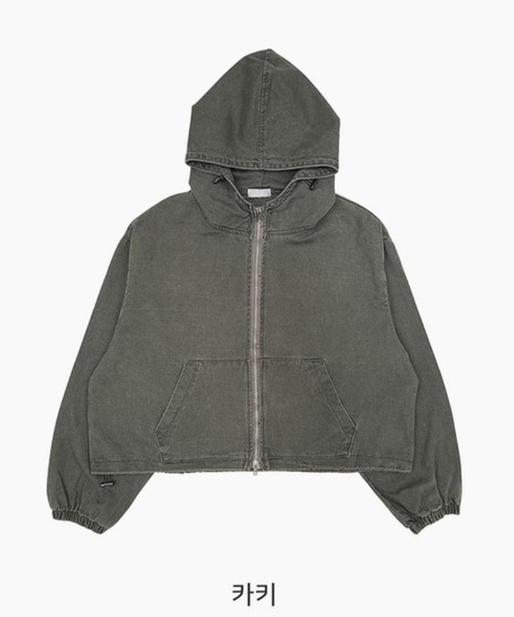 ウォッシュフードジップアップ(6color)