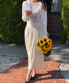 ストラップシフォンロングスカート CREAM