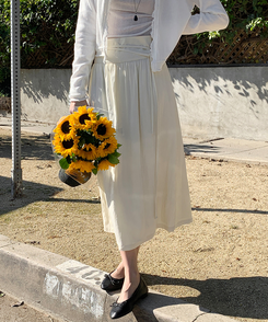 ストラップシフォンロングスカート CREAM