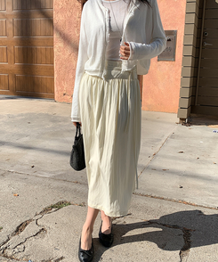 ストラップシフォンロングスカート CREAM