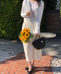 ストラップシフォンロングスカート CREAM