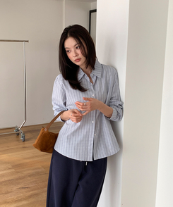 ベーシックチェックシャツ BLUE