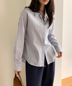 ベーシックチェックシャツ BLUE