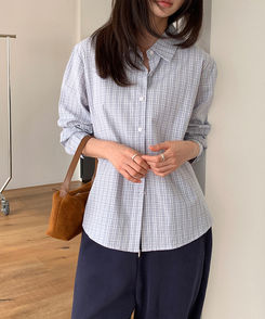 ベーシックチェックシャツ BLUE