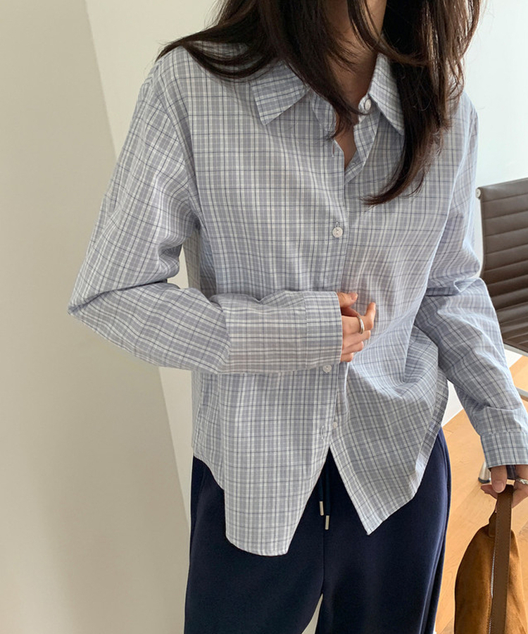 ベーシックチェックシャツ BLUE