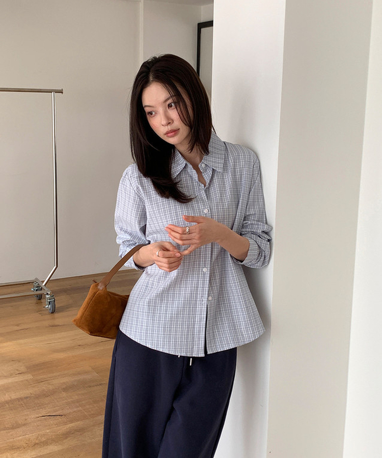 ベーシックチェックシャツ BLUE