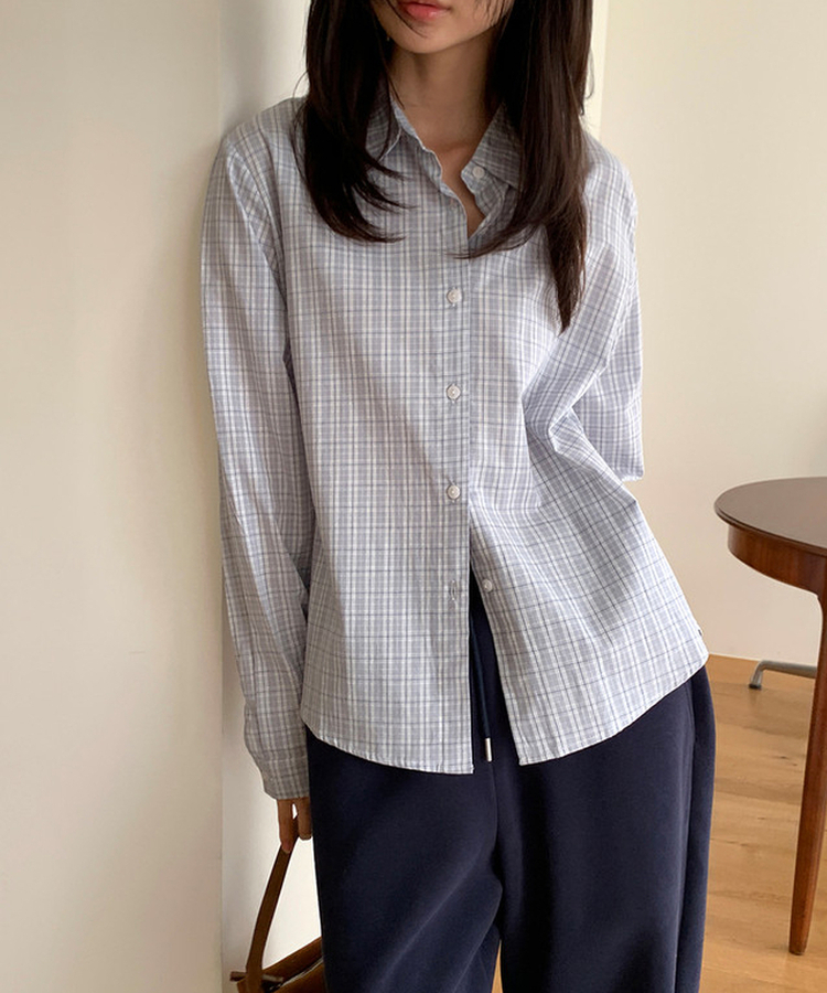 ベーシックチェックシャツ BLUE