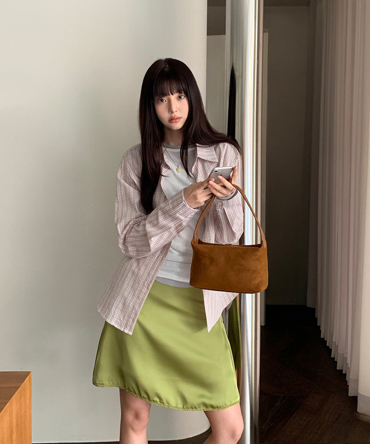 ベーシックチェックシャツ COTTON PINK