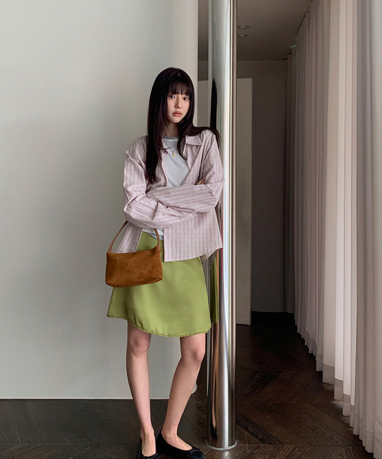 ベーシックチェックシャツ COTTON PINK