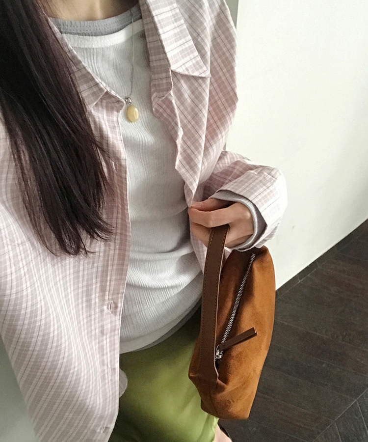 ベーシックチェックシャツ COTTON PINK