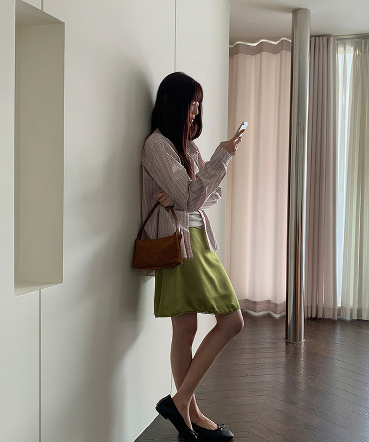 ベーシックチェックシャツ COTTON PINK