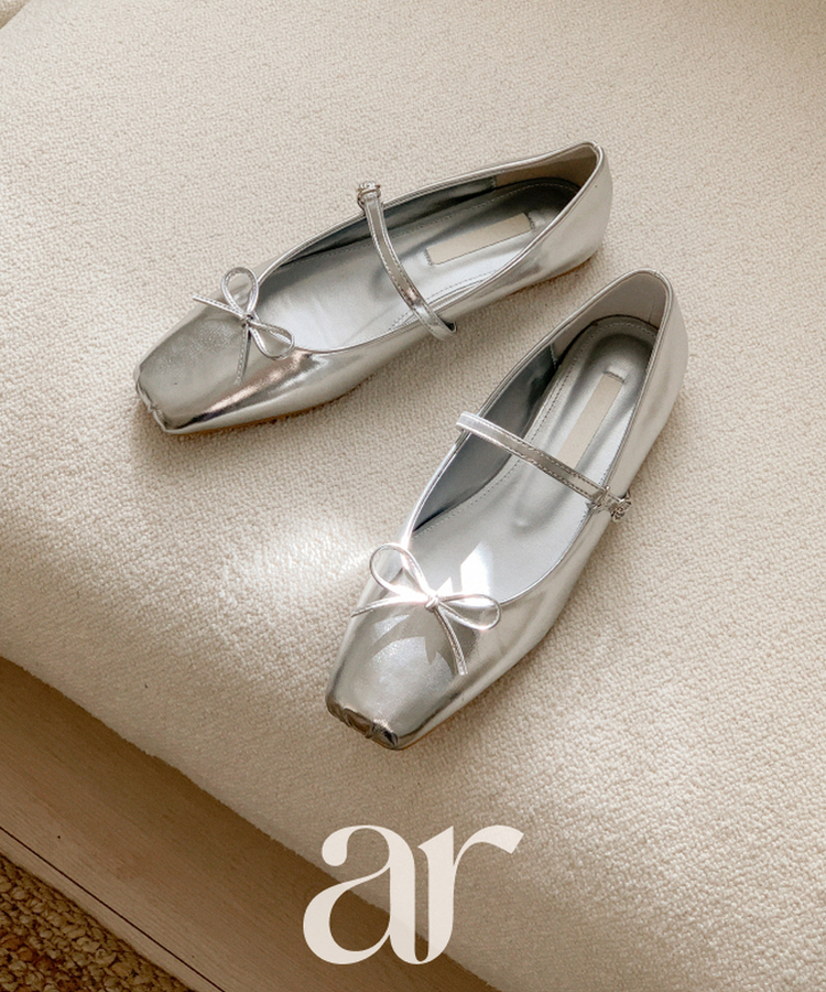 リボン メリージェーン フラットシューズ