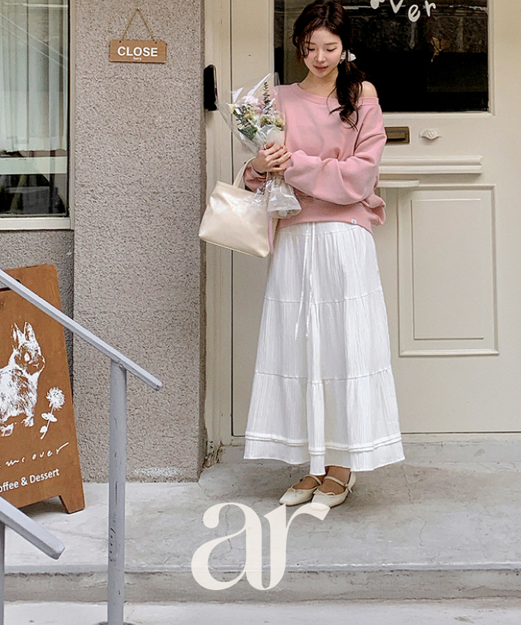 リボン メリージェーン フラットシューズ Ivory